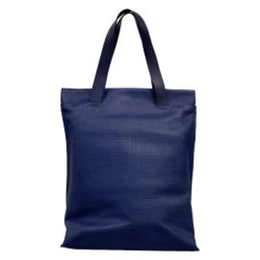 Loewe Navy Shopper Leather Handbag Embossed Bag Blue